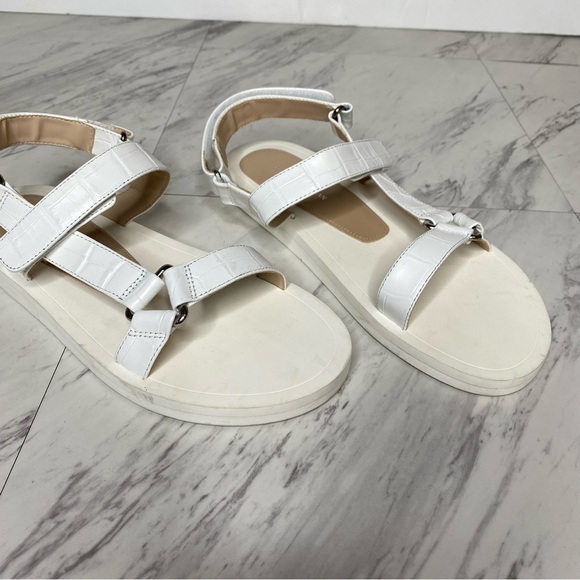 Stuart Weitzman Vail White Crocodile Sport Sandal 7B - Picture 8 of 13